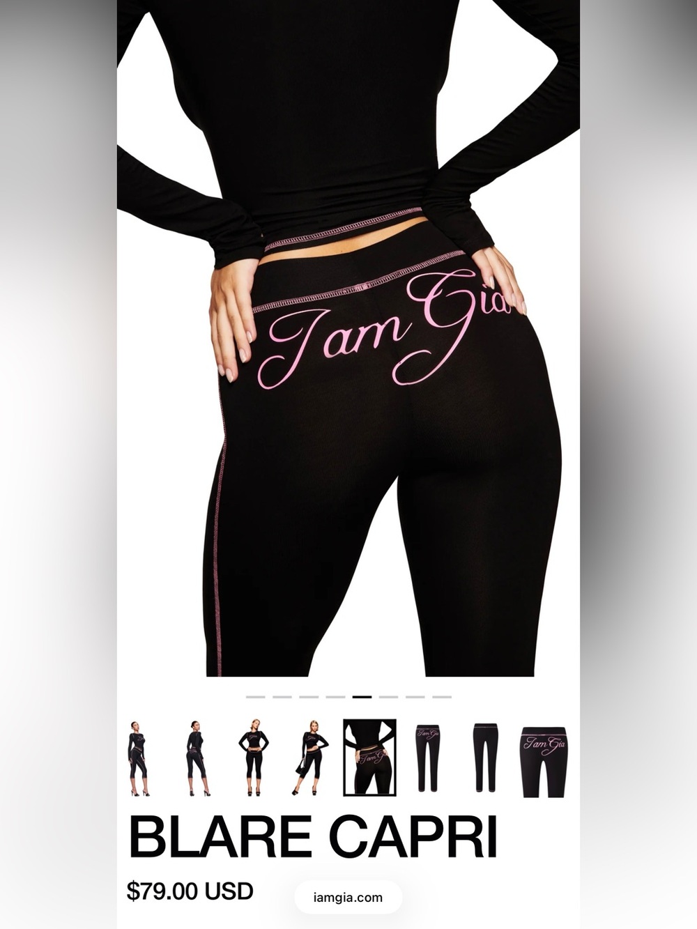 I.AM.GIA Blare Long Sleeve Top (XS) & Capri Pant (XXS) Set NWT - Picture 4 of 13